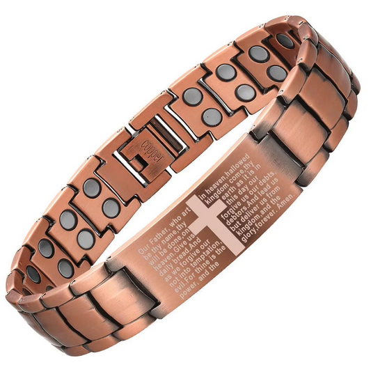 PULSERA DE COBRE MAGNÉTICA CON EL PADRE NUESTRO